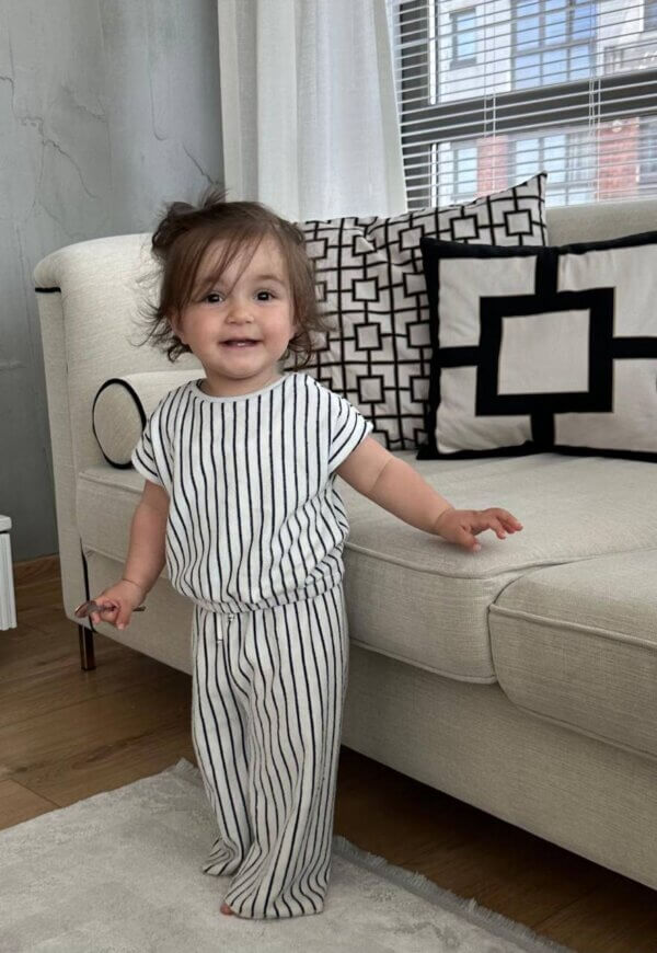 Havlu Kısa Kol Zebra Pantolon Takım - Görsel 2