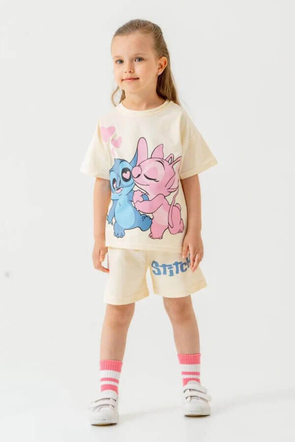 Baskılı Tshirt Şort Takım